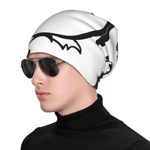 bnvaab Cute Penguin Print Beanie Hat for Men and Women Stretchy Slouchy Winter Warm Cap Headwear Accessory Black