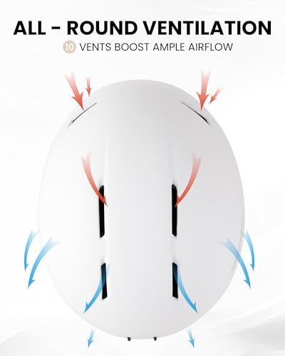 SNOWER Ski Helmet with Goggles, 2-in-1 Snowboard Helmet and Visor Goggles Combo - Adjustable Fit & Ventilation System - Sn...