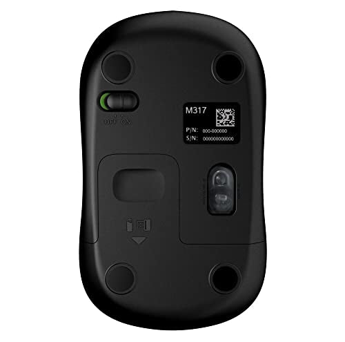 Logitech M317 Wireless Mouse, 2.4 GHz with USB Receiver, 1000 DPI Optical Tracking, 12 Month Battery, Compatible with PC, ...