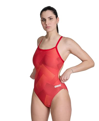 Arena Women's Performance Halftone Team Print Challenge Back Ladies Bathing Swimsuit