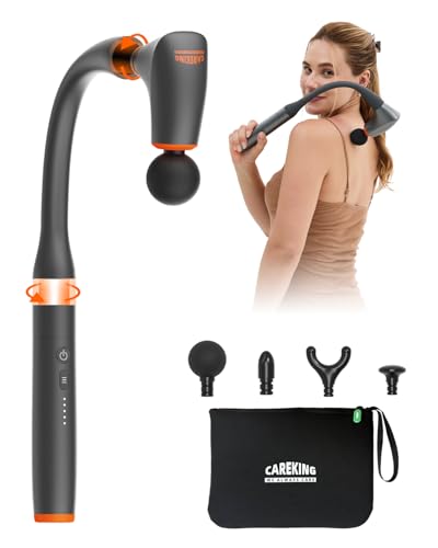 Convertible Massage Gun Deep Tissue for Back Neck Muscle Pain Relief - Electric Handheld Percussion Shoulder Massager Tool...