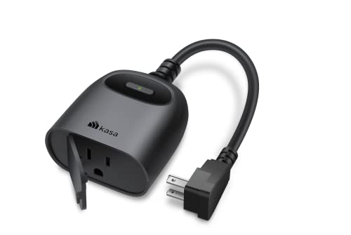 Kasa Outdoor Smart Plug, Smart Home Wi-Fi Outlet Timer, Max Load 15A/1875W, IP64 Weather Resistance, Compatible with Alex...