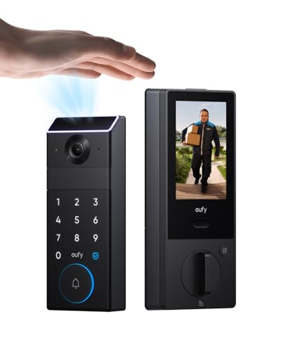 eufy FamiLock S3 Max Smart Lock with Palm Vein Recognition - Keyless Entry Door Lock for Front Door, 3-in-1 Wi-Fi Keypad D...