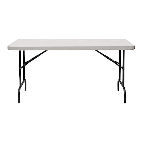 Iceberg IndestrucTable Commercial Folding Table – Heavy-Duty 60” Plastic Utility Table for Indoor/Outdoor Use, Platinum Gr...