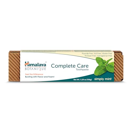 Himalaya Botanique Complete Care Toothpaste, Herbal, Mint Flavor, Fights Plaque, Freshens Breath, Fluoride Free, No Artifi...