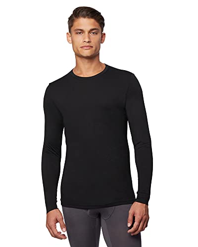 32 Degrees Men's Lightweight Baselayer Crew Top | Long Sleeve | Form Fitting | 4-Way Stretch | Thermal
