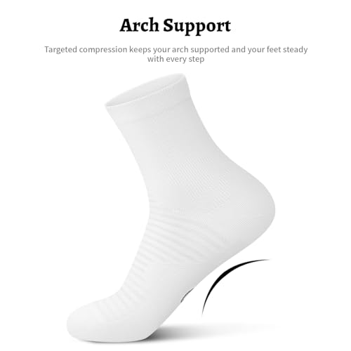 Compression Running Ankle Socks for Men and Women (6 Pairs), Quarter Athletic Socks for Running, Cycling, Golf, Work