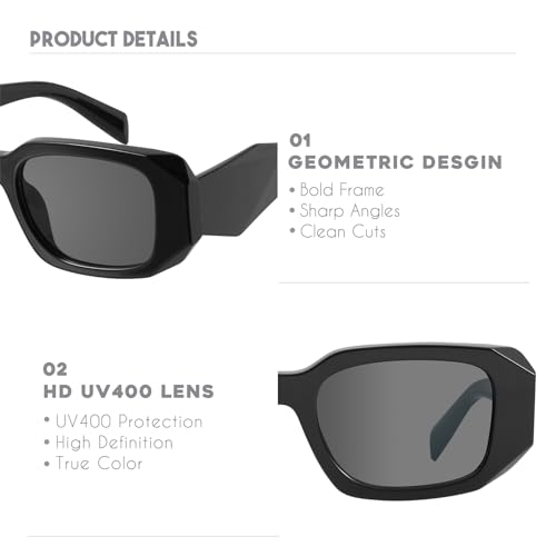 mosanana Trendy Rectangle Sunglasses for Women Men-Goulding