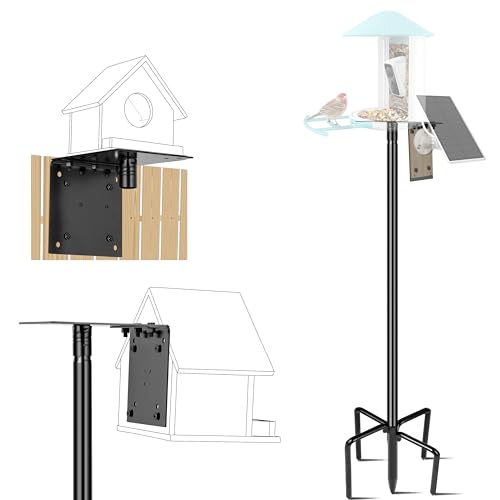 Ottsuls Bird Feeder Pole, 109 Inch Heavy Duty Bird House Pole Kit for Outdoors, with 5-Prong Base Feeding Station for Wild...