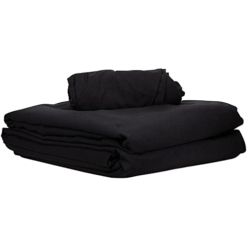 ForPro Professional Collection Premium Microfiber 3-Piece Massage Sheet Set, Black, Ultra-Light, Stain, and Wrinkle-Resist...