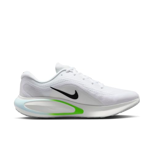 Nike Men's Journey Run Road Running Shoes, White/Black-Green Strike-Glacier Blue, 8.5