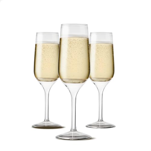 TOSSWARE POP 6oz Stemmed Flute SET OF 12, Premium Quality, Recyclable, Unbreakable & Crystal Clear Plastic Champagne Glass...