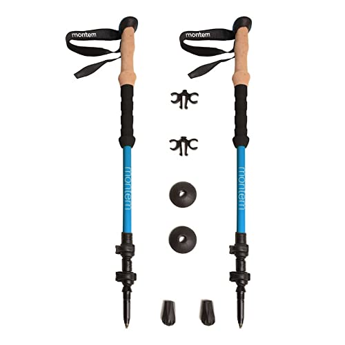 Montem Ultra Light 100% Carbon Fiber Trekking, Walking, and Hiking Poles - One Pair (2 Poles) - Ultra Light, Quick Lockin...