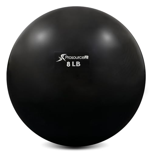 ProsourceFit Weighted Toning Exercise Balls for Pilates, Yoga, Strength Training and Physical Therapy, 2 lb to 8 lb, Color...