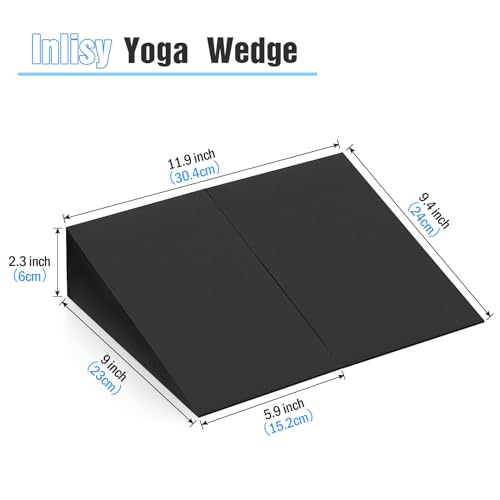 Inlisy Foam Wedge Slant Board, 2-pcs Update Calf Stretcher, Squat Wedges for Yoga, Foot Rehabilitation and Stretching, and...