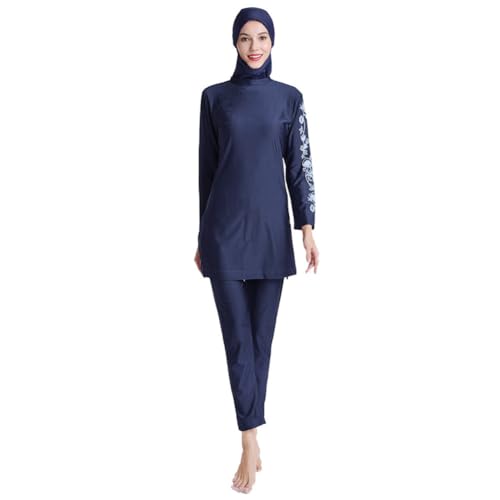 ODIZLI Women Modest Muslim Swimsuit Full Coverage Swimwear Islamic Hijab Swimming Burkini Swim Suit Solid Color
