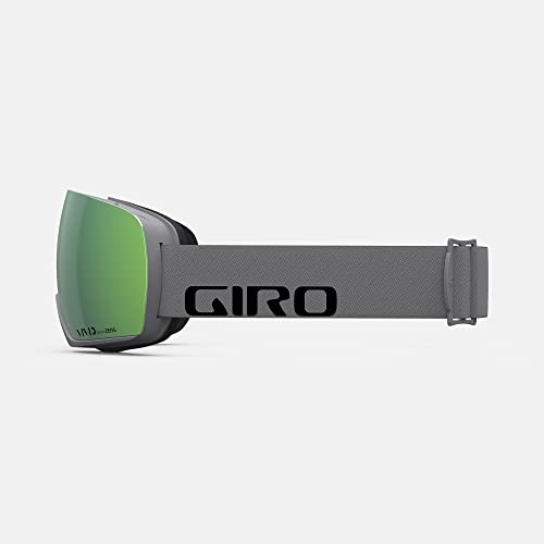 Giro Article Asian Fit Ski Goggles - Snowboard Goggles for Men - Grey Wordmark Strap with Vivid Emerald/Vivid Infrared Lenses