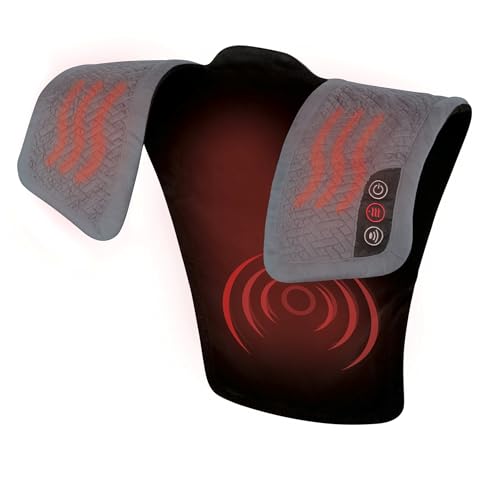 Homedics Vibration Heated Shoulder Massager Wrap, Comfort Pro Elite, Soft Fabric, Tension Relief, 2 Speeds & Styles, Long,...