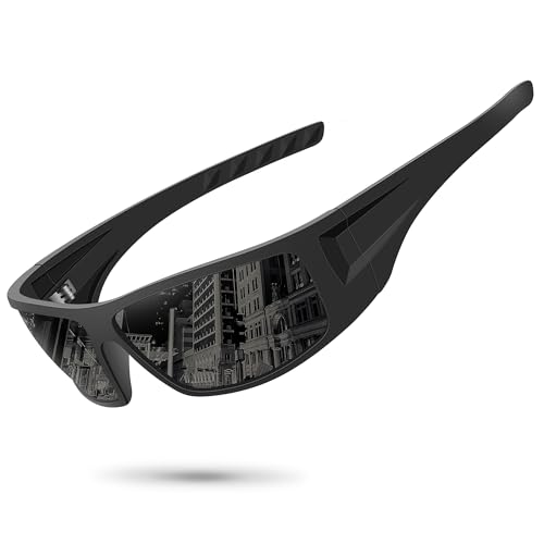 Ofwin Polarized Sports Sunglasses for Men Women Unbreakable Frame Cycling Fishing Wrap Around Sunglasses UV400 Protection