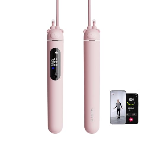 WeGym Smart Jump Rope for Men Women, Adjustable Jump Rope for Indoor Outdoor Workout, Jump Counting, Tracking - Data Analy...
