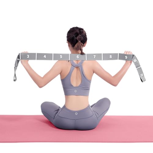 2-Pack Yoga Straps with 11 Loops - Adjustable Elastic Stretching Bands for Pilates, Dance, Ballet Gymnastics & Physical Th...
