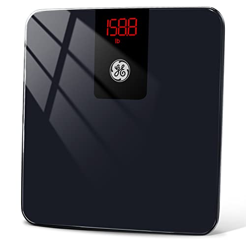 GE Digital Bathroom Scale for Weight, Smart Bluetooth Body Weight and BMI, Electronic Black Weighing Scale for Bath Home, ...