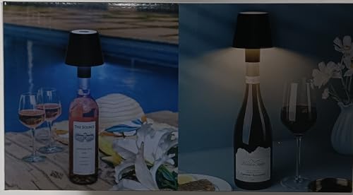 Coinmit Led Bottle Lamp 2 Pack - 5500Mah Portable Cordless Light, Ip54 Waterproof, Black, Model Ht013