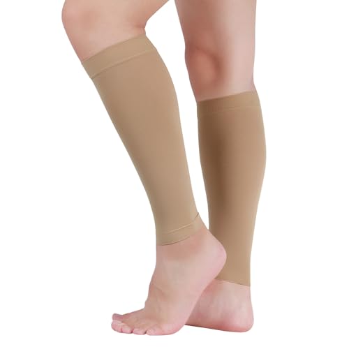 Lin Performance Medical Calf Compression Sleeve for Women and Men Lightweight Footless Socks for Nurses, Pregnant, Travel ...