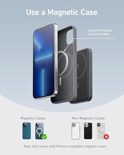 Anker 621 Magnetic Portable Charger (MagGo), 5,000mAh Wireless Power Bank with USB-C Cable, Magsafe-Compatible Battery Pac...