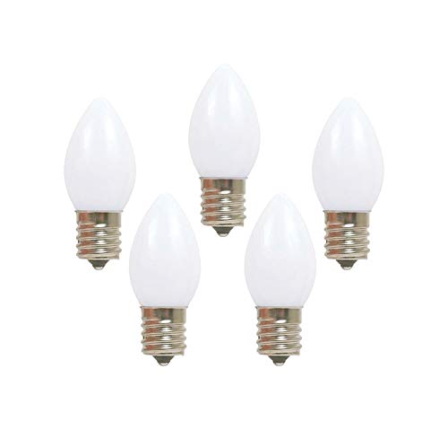 Holiday Bright Lights C7 Christmas Light Bulbs, 5 Watt, White, One Size, Plastic