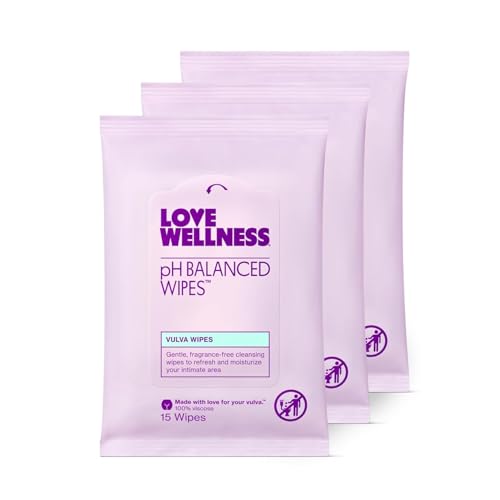 Love Wellness pH Balancing Wipes for Women | Fragrance-Free | Vulva Cleanser for Balanced pH, Intimate Health & Hygiene | ...