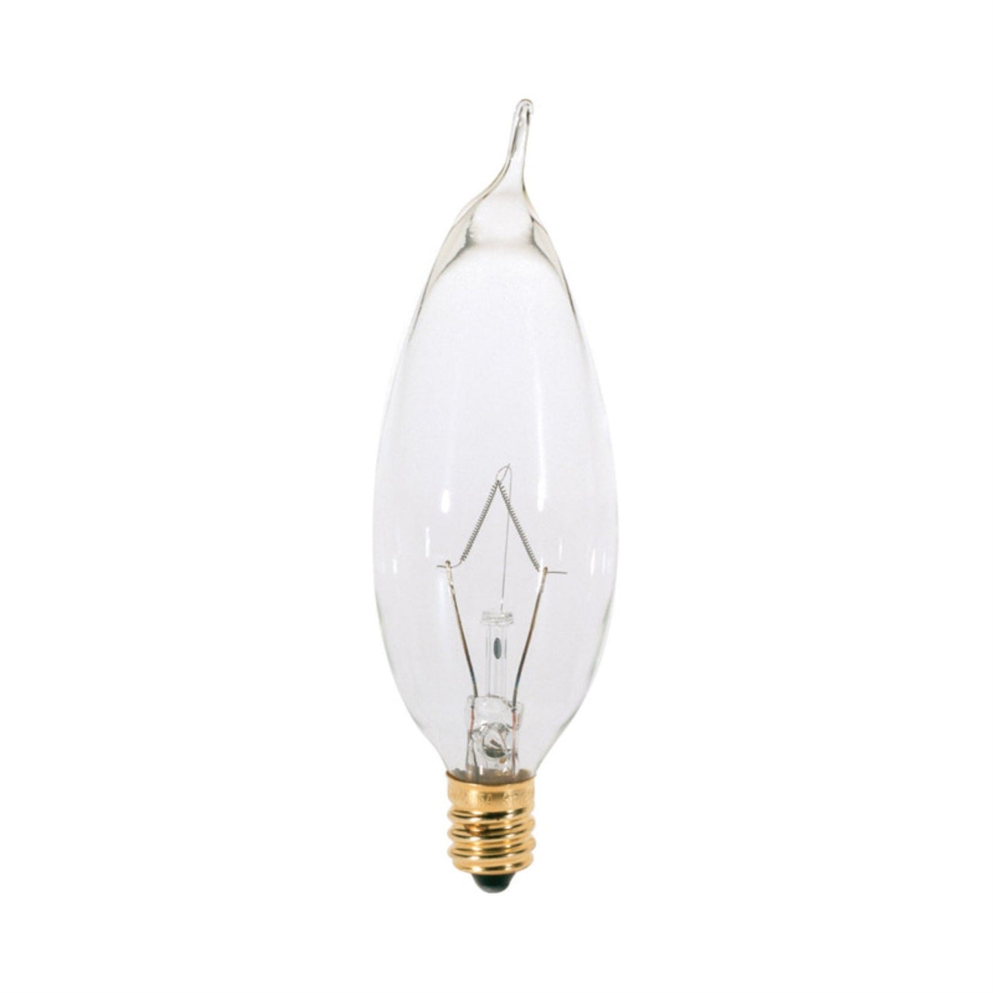 Satco S3274 25W Ca8 Incandescent Light Bulb, Dimmable, Clear, Soft White 2700K, Candelabra Base, 1 Count