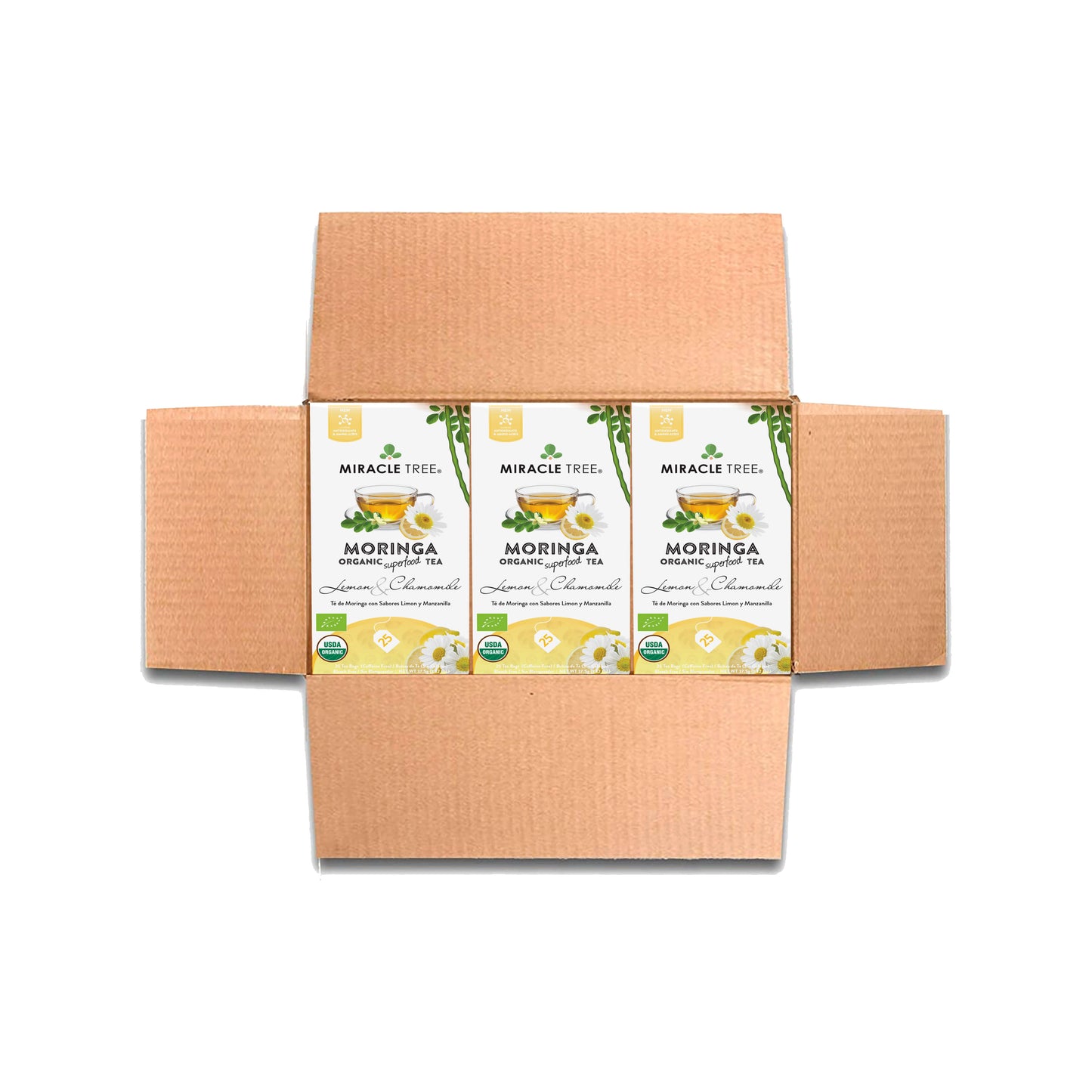 Organic Moringa Tea - Lemon & Chamomile - Caffeine-Free Herbal Tea
