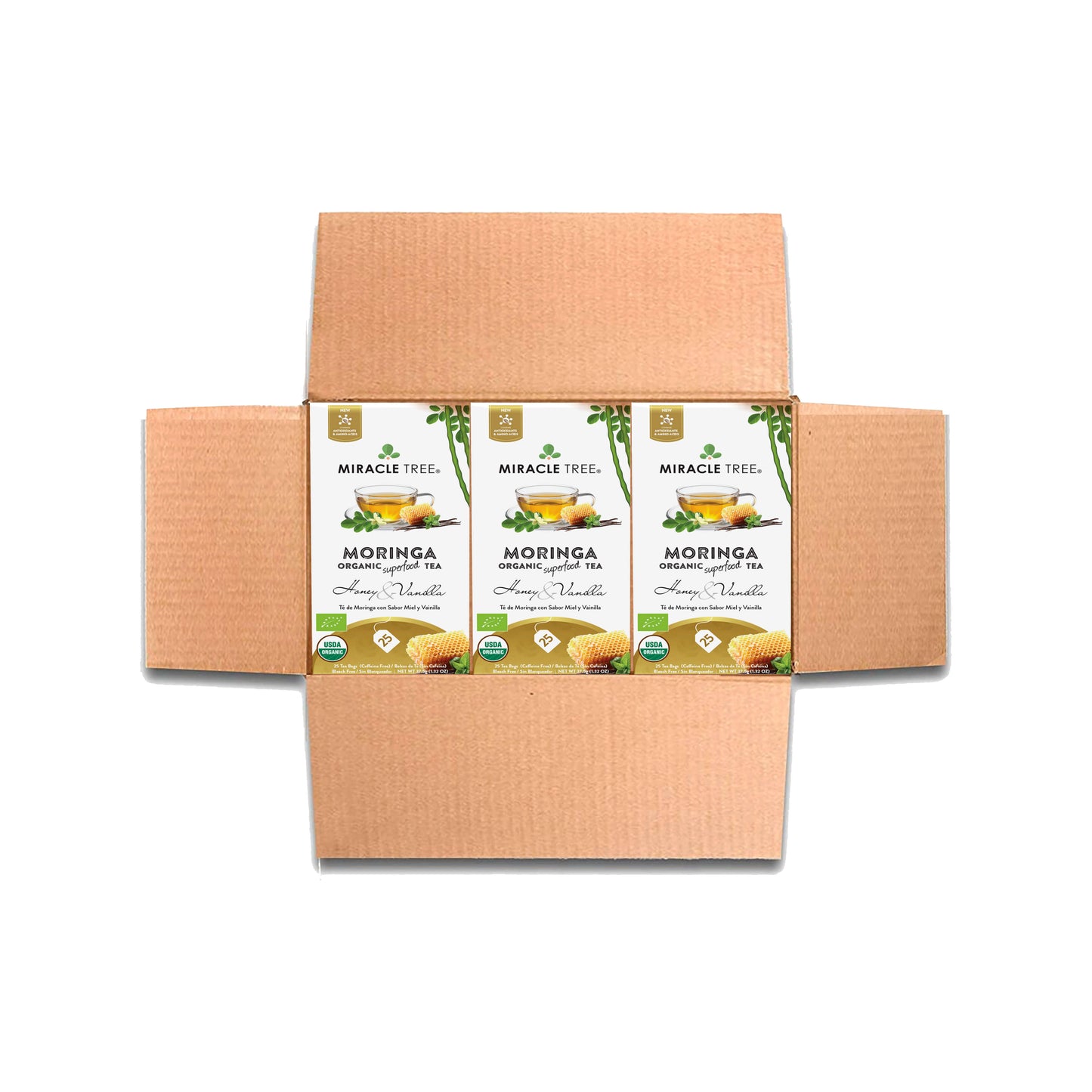 Organic Moringa Tea - Honey & Vanilla - Caffeine-Free Herbal Tea