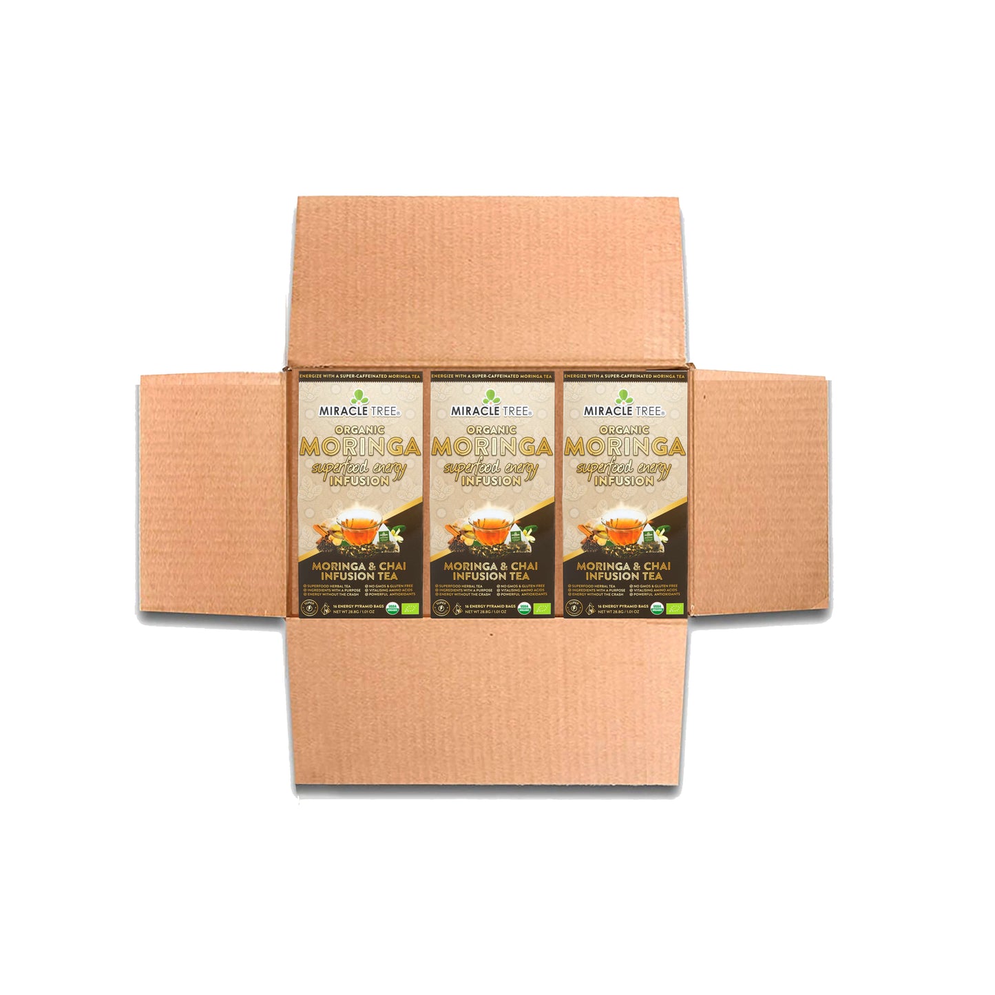 Organic Moringa Energy Tea - Chai Spice - Natural Coffee Alternative