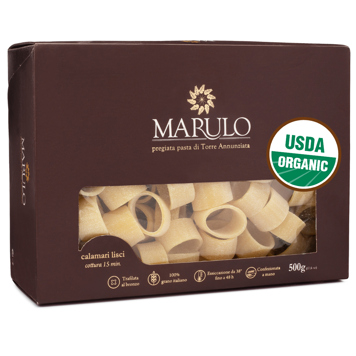 Marulo, Organic Calamarata Homemade Artisan Pasta 500g