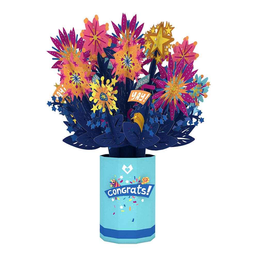 Congrats 12”H x 8.5”W Bouquet, Flower Vase