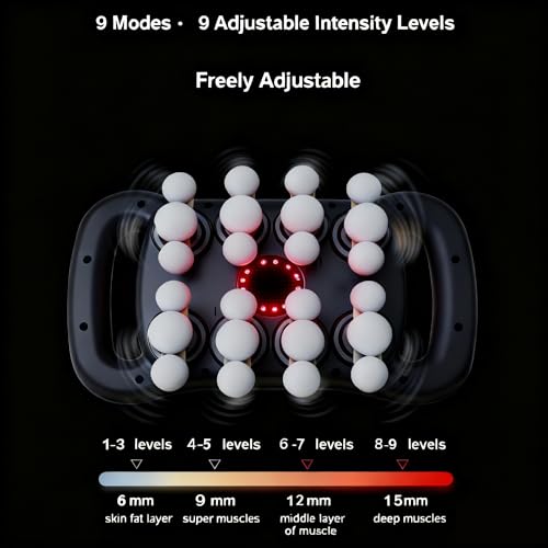 otpuskay 24-Head Deep Tissue Massage Gun Set – Portable Percussion Massager with 9 Modes & 9 Intensities, Quiet Rechargeab...