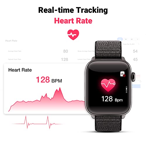 COCO Bluetooth Comfortable Health Monitoring Smartwatch for Seniors – Heart Rate, Body Temperature, Blood Oxygen, Activity...