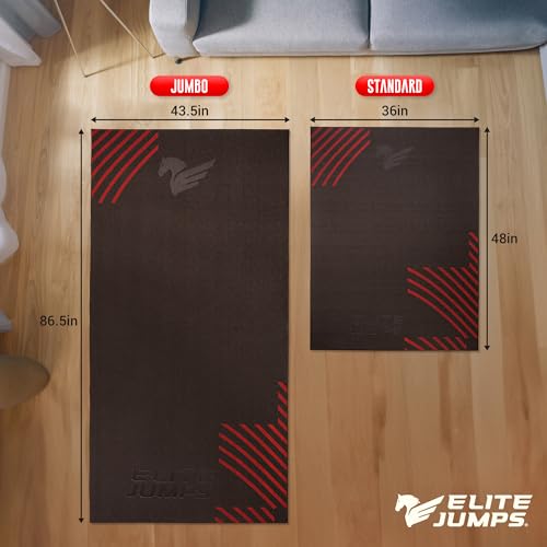 Elite Jumps Muay Thai + Mat Bundle | 1.2lb Weighted Jump Rope + Non-Slip Jump Rope Mat | Heavy Rope Training Set for Muay ...