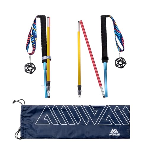 AONIJIE Trekking Poles 2-Pack - Anti-Shock Ultra-Light Collapsible Walking & Hiking Sticks for Trail Running, Backpacking,...