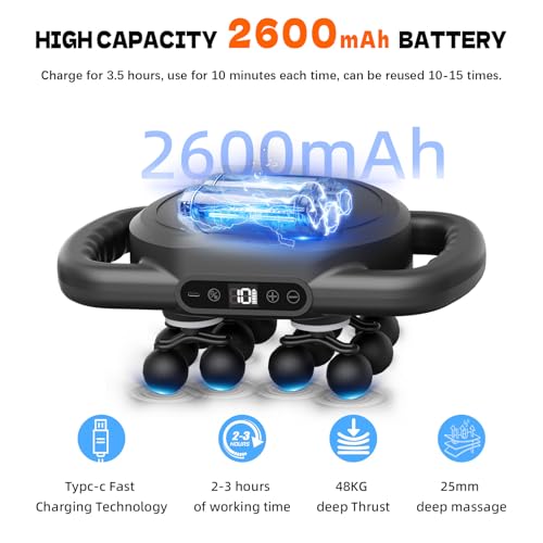 AdamPark 12-Head Massage Gun Set, Deep Tissue Back Massager Muscle Massager Tool Quiet Muscle Massage Gun for Full Body Mu...