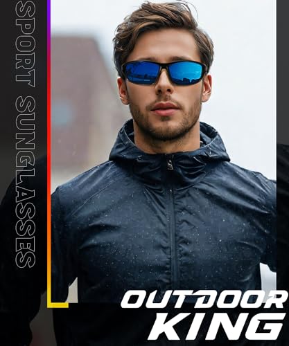OUTDOORKING Sports Mens-Sunglasses Polarized Sunglasses-Men: Sunglasses for Men UV Protection for Running Cycling Fishing