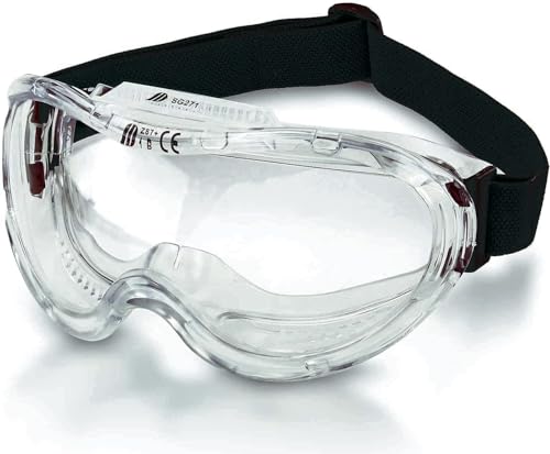 Neiko Pro 53875B Clear Protective Lab Safety Goggles, Chemistry Lab Goggles, Scientific, Construction Goggles, Contractor,...