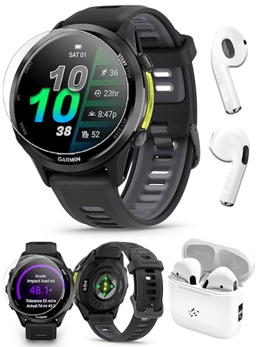 Garmin Forerunner 970 (Carbon Gray DLC Titanium/Translucent Black) Premium GPS Running & Triathlon Smartwatch - Bundle wit...