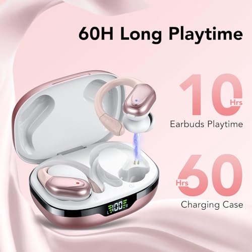 Ear buds Wireless Earbuds Bluetooth 5.3 Headphones 60hrs Playtime with Digital Display Sports Wireless Headphones with Ear...