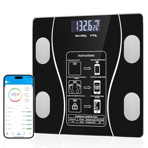 AI Scale for Body Weight and Fat Percentage, Accurate Bathroom Smart Scale with Large Display, High Precision Smart Scale ...