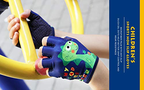 Kids Half Finger Gymnastics Gloves for Age 1-9 Boys Girls Climbing Biking Good Grip Control Gloves for Gymnastics Balance ...