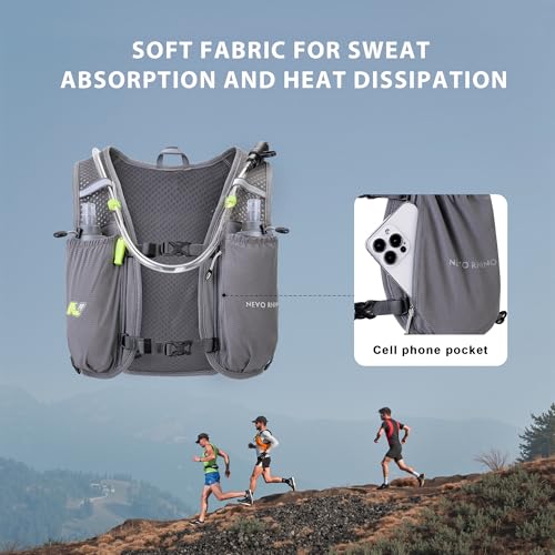 N NEVO RHINO Running Vest, Lightweight Hydration Vest, Insulated Water Backpack with 1.5L Water Bladder for Hiking, Trail,...