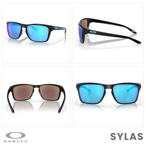 Oakley Sylas OO9448 Rectangle Sunglasses for Men+ Bundle Accessory Leash Kit, Microfiber Pouch